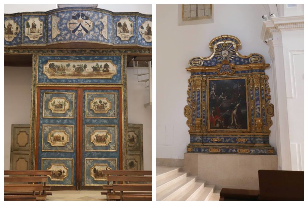 portale e dossale con il quadro sulla circoncisione di gesù