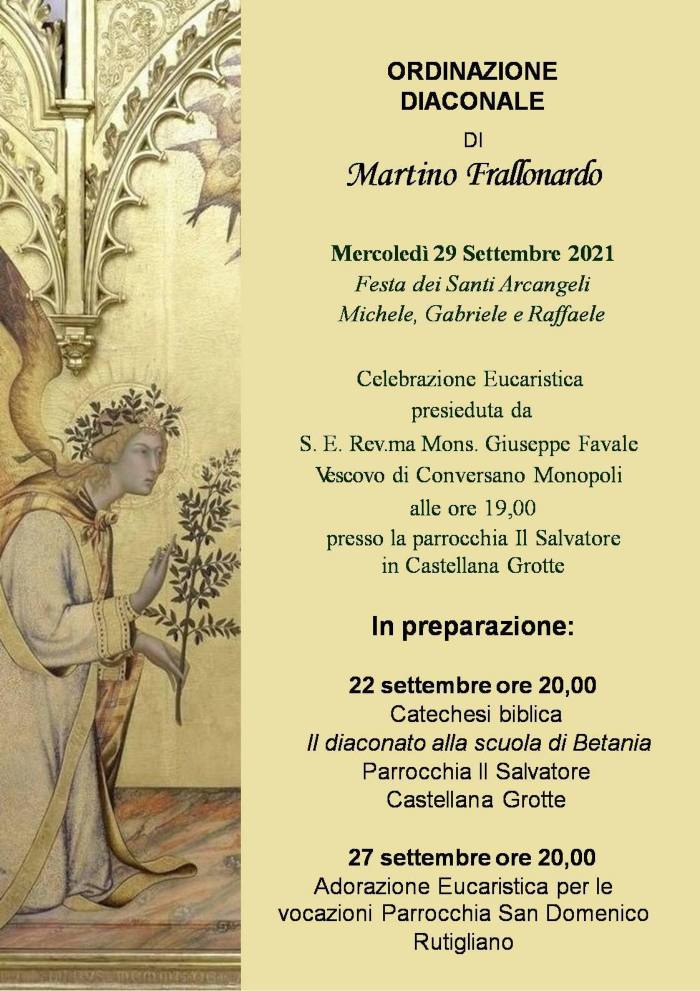locandina ordinazione diaconale di martino frallonardo