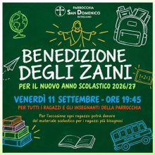 Benedizione degli zaini, A.S. 2026/27